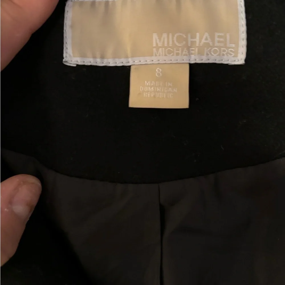 Black MICHAEL by Michael Kors Pea Coat, with gold details - size 8 - Picture 4 of 7